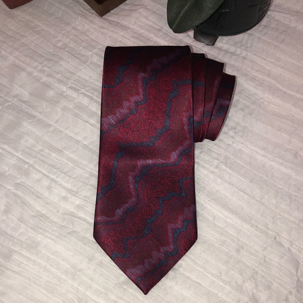 Gold City Burgundy Blue Tie